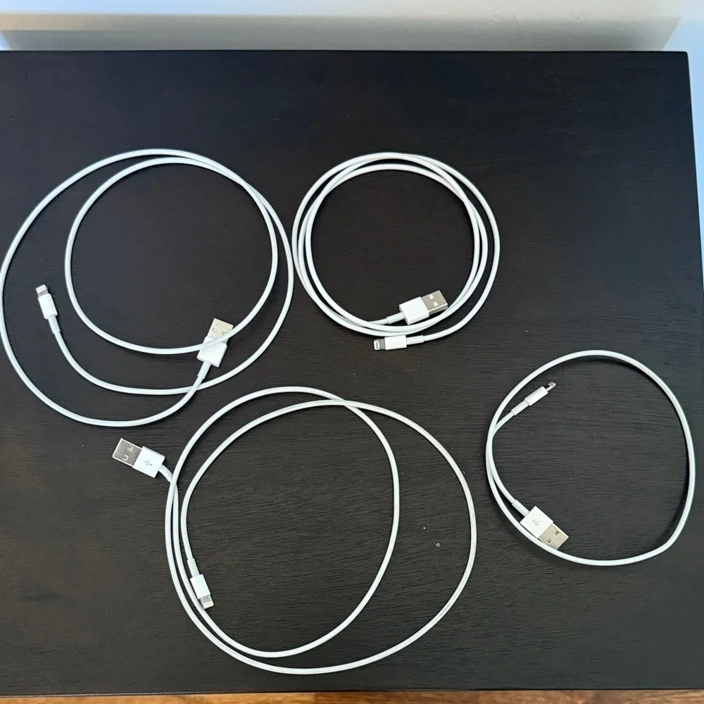 4 Used USB Charging Cable - White